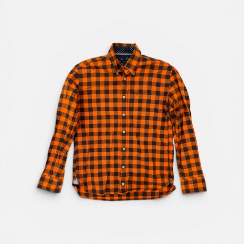 Tommy Hilfiger Unisex Πορτοκαλί Καρό Πουκάμισο S